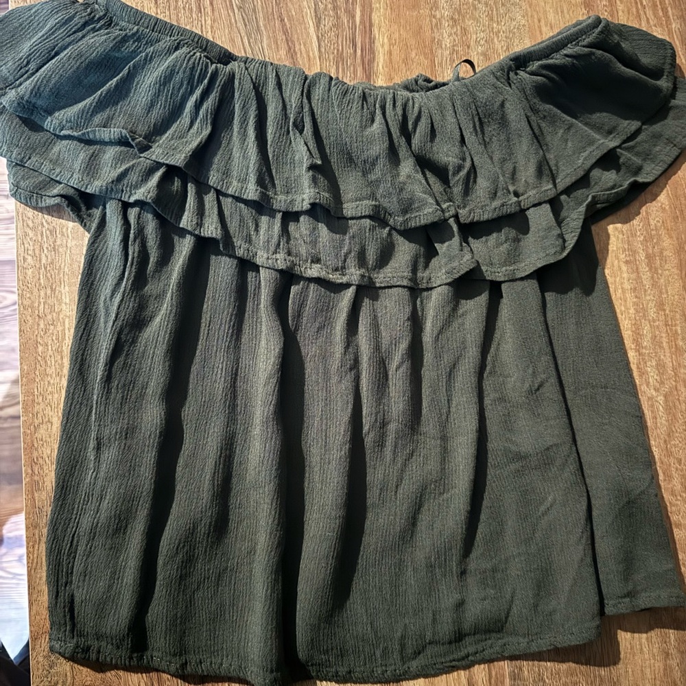 One Clothing Ruffle Off-Shoulder Blouse - Olive